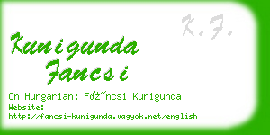 kunigunda fancsi business card